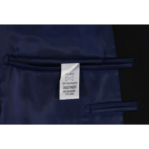 Combatant Gentlemen Solid Black 2-Btn Wool Blazer Jacket Tailored Fit 38S New - Picture 10 of 10